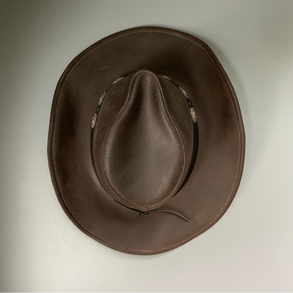 Henschel Walker U Shape It Raging Bull Leather Outback Cowboy/Cowgirl Hat M - Picture 2 of 16